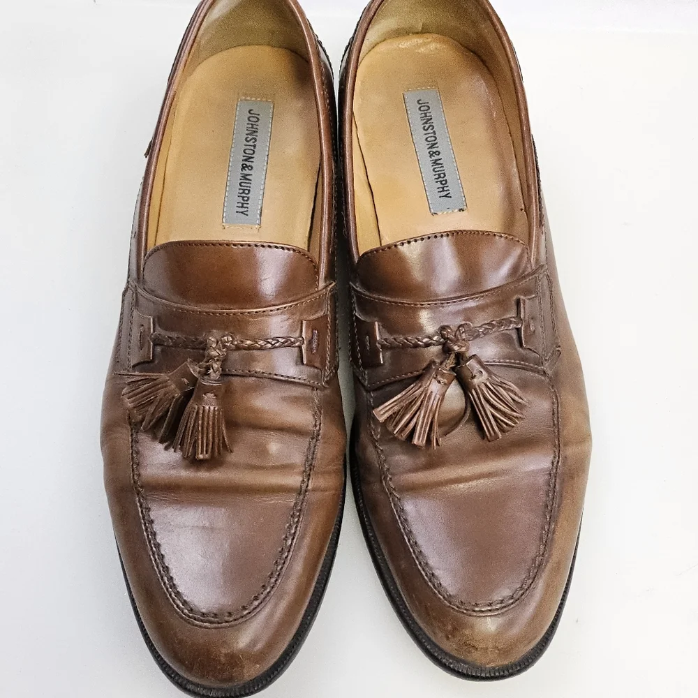 Johnston & Murphy Leather Tassel Loafers Tan Mens Size 10.5M 15-0780 India